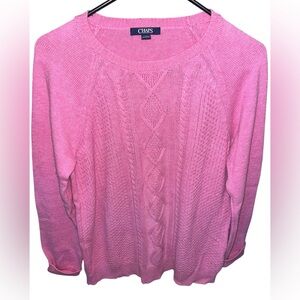 Chaps Pink Cable Knit Sweater